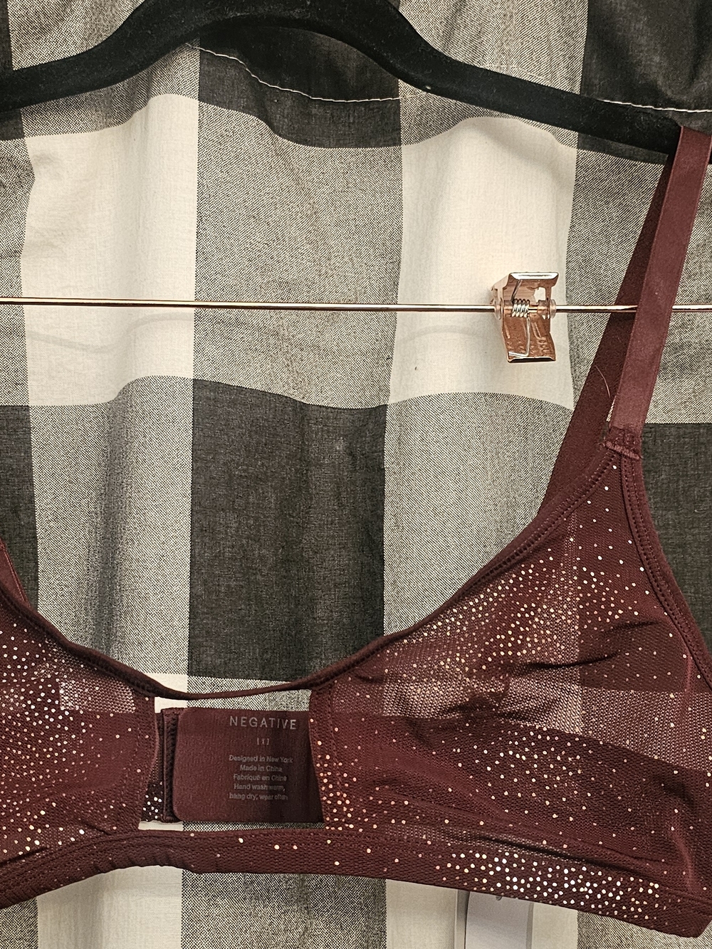 Negative Underwear Maroon Sparkle Wireless Bralette